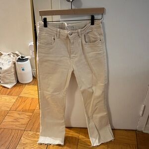 Zara Cream Straight Leg Pants